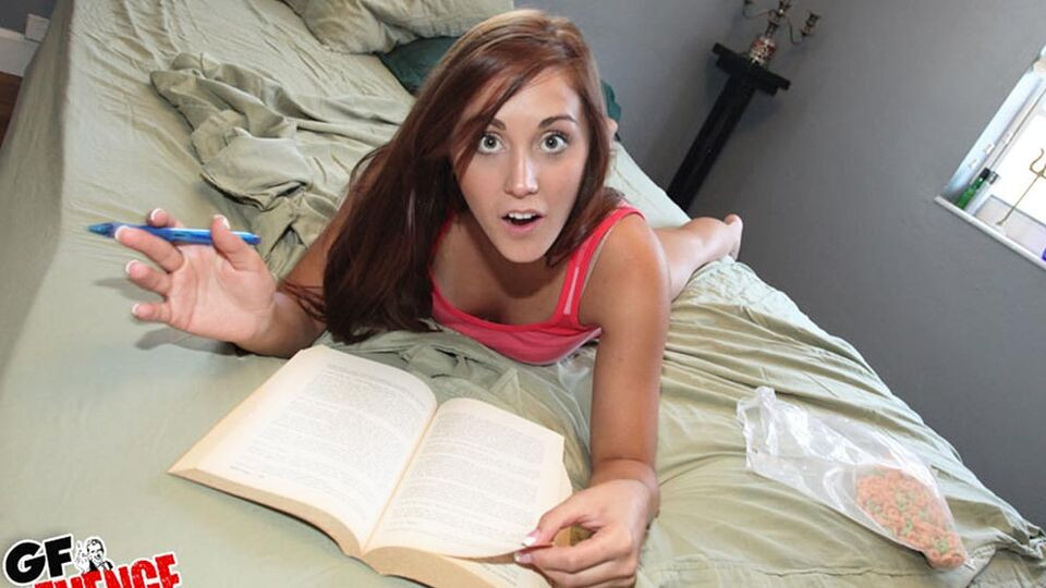 POV sex with a hot girlfriend Jenessa Price in the missionary pose