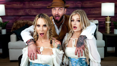 FFM interracial fuck with hot MILFs Sarah Jessie and Hyley Winters