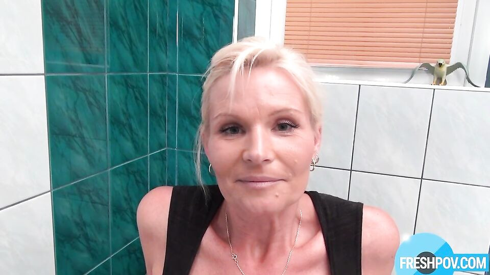 POV fuck on the table with a long-legged blonde Clarissa Fresh