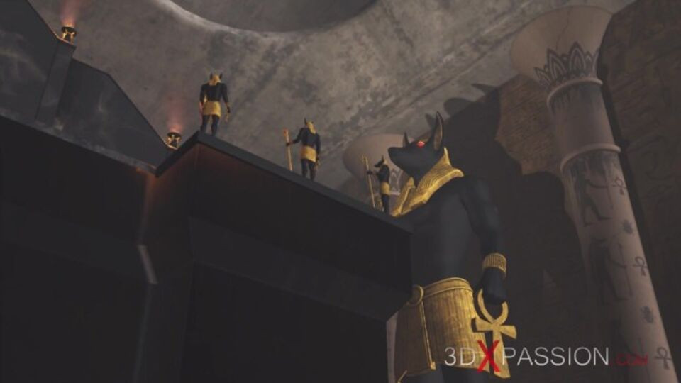 Anubis and Egypt's standing fuck action