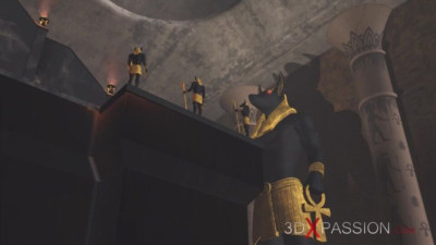 Anubis and Egypt's standing fuck action