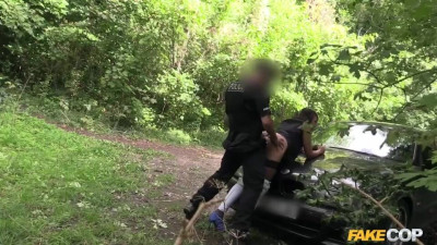 Exotic outdoor fuck with a gorgeous Channel Santos and fake cop